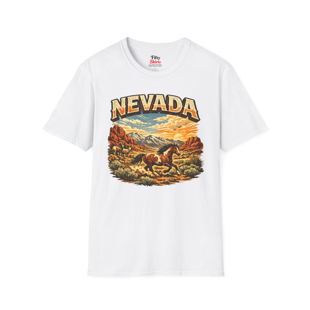 Nevada Wildlife Unisex Softstyle T Shirt State Pride Graphic Tee Collections FS03