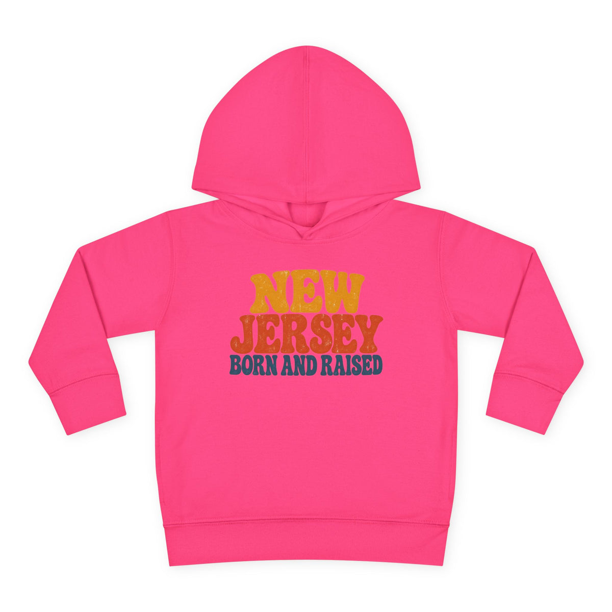 New Jersey Born and Raised Retro 1970s Unisex Toddler Pullover Fleece Hoodie