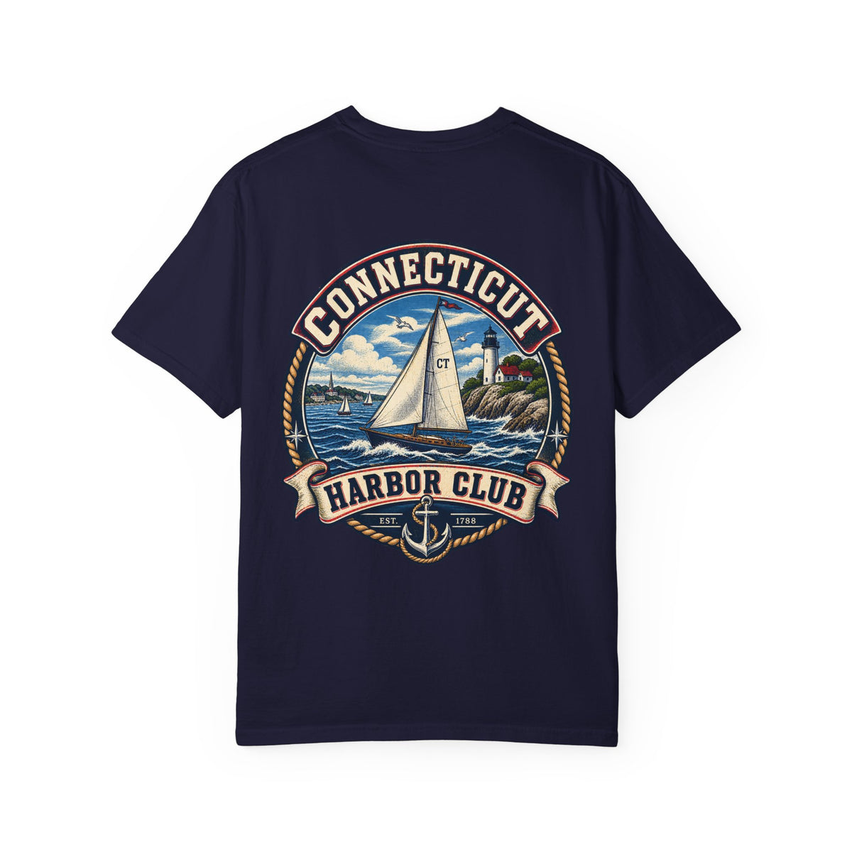 Connecticut Harbor Club Unisex Comfort Color 1717 Streetwear Graphic Tee