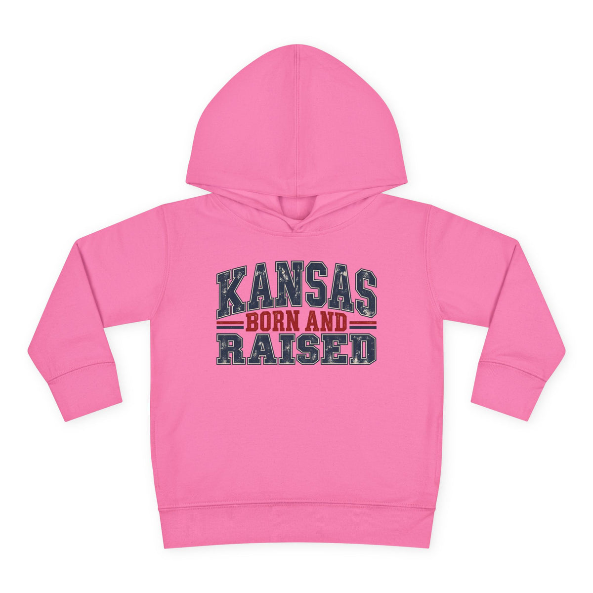 Kansas Born and Raised Vintage Americana Unisex Toddler Pullover Fleece Hoodie