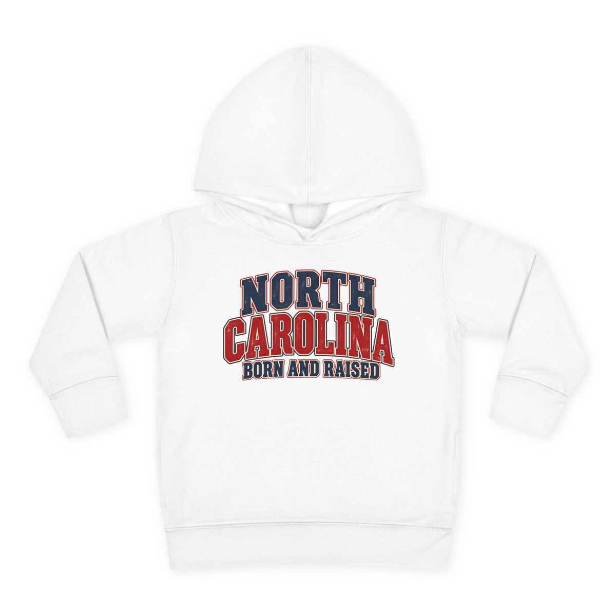 North Carolina Born and Raised Vintage Americana Unisex Toddler Pullover Fleece Hoodie