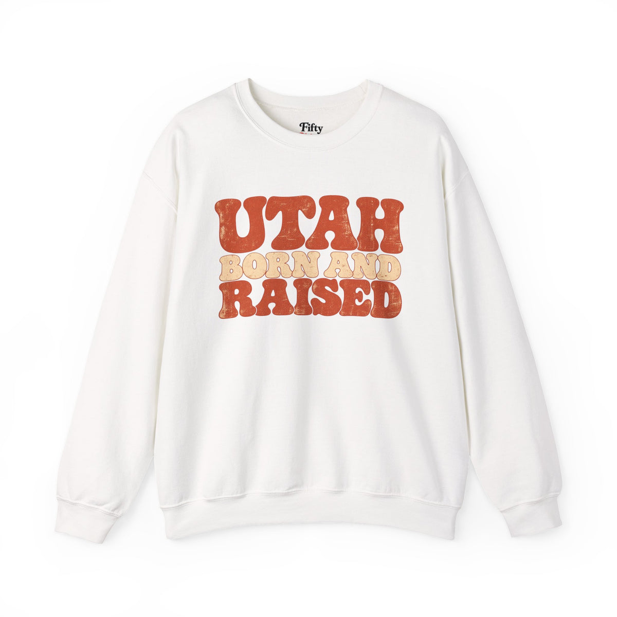Utah Born and Raised Retro 1970s Unisex Sweatshirt Graphic