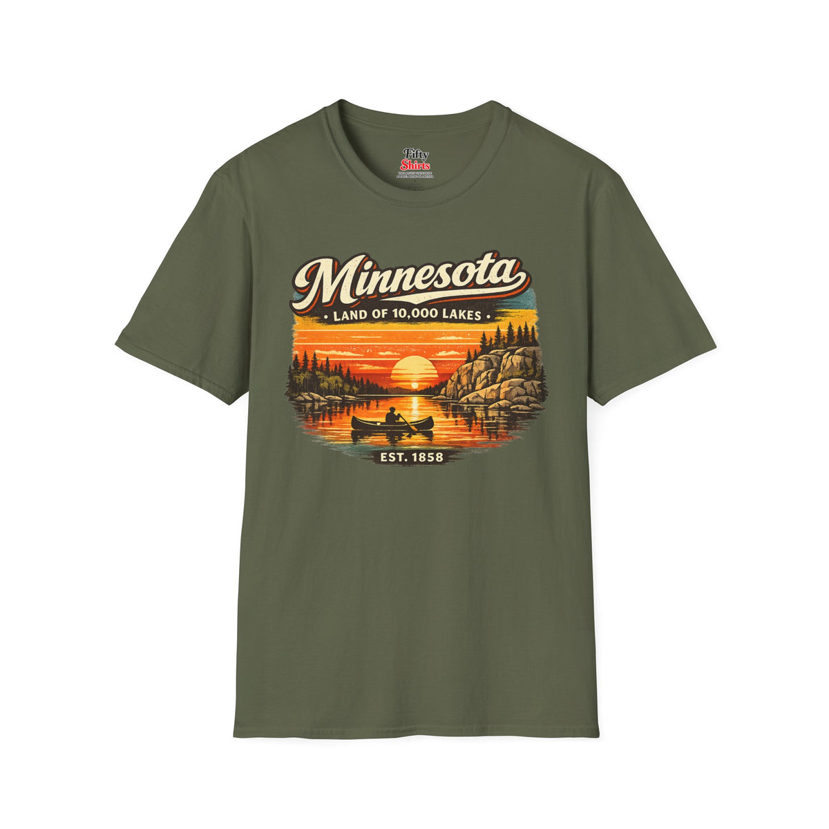 Minnesota Lakeside Sunset Unisex Softstyle T Shirt State Pride Graphic Tee Collections FS03