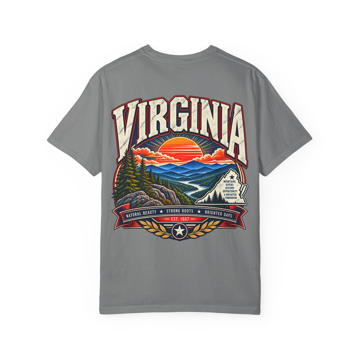 Virginia Mountains Unisex Comfort Color 1717 Streetwear Graphic Tee