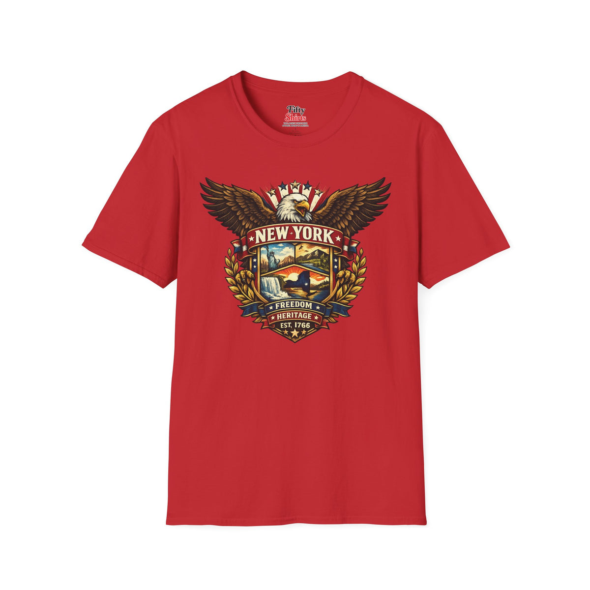 New York American Eagle Unisex Softstyle T Shirt State Pride Graphic Tee Collections FS03