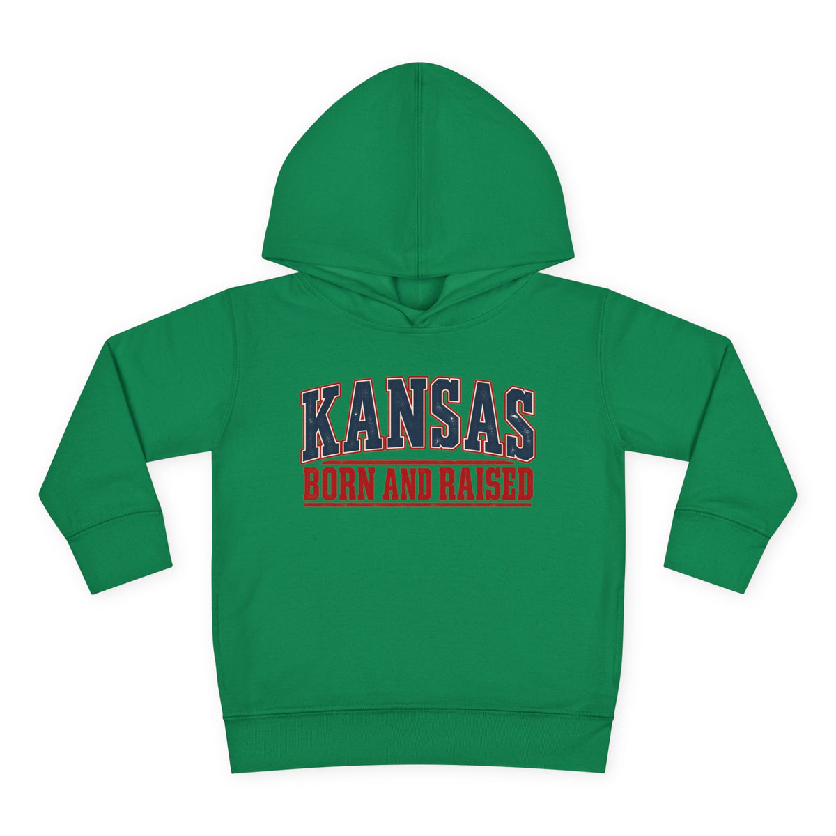 Kansas Born and Raised Small-Town Americana Unisex Toddler Pullover Fleece Hoodie