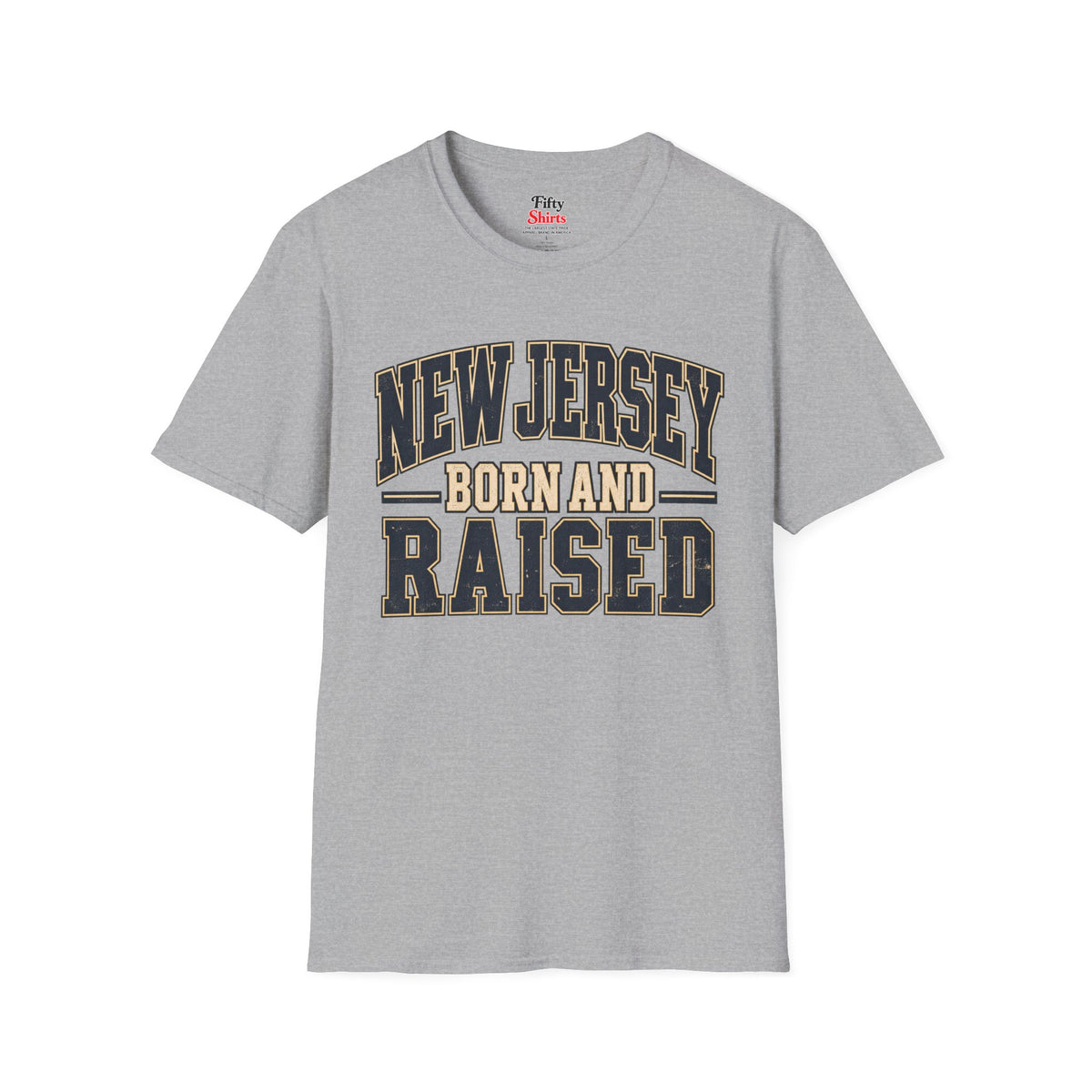 New Jersey Born and Raised Unisex Softstyle T Shirt State Name Graphic Tee