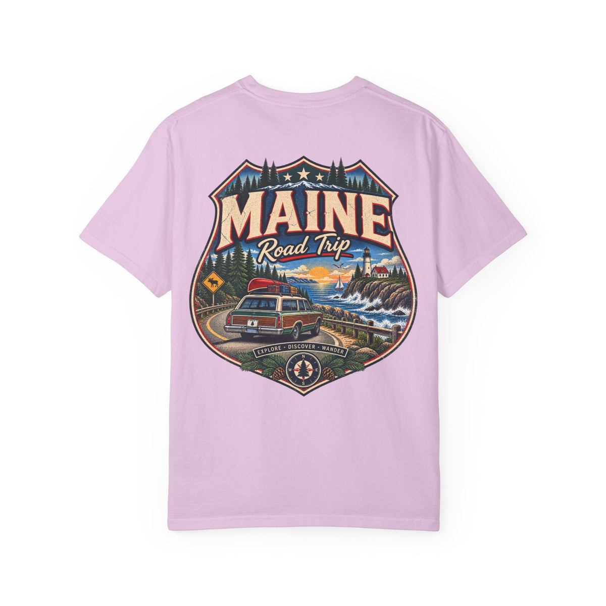 Maine Road Trip Unisex Comfort Color 1717 Streetwear Graphic Tee