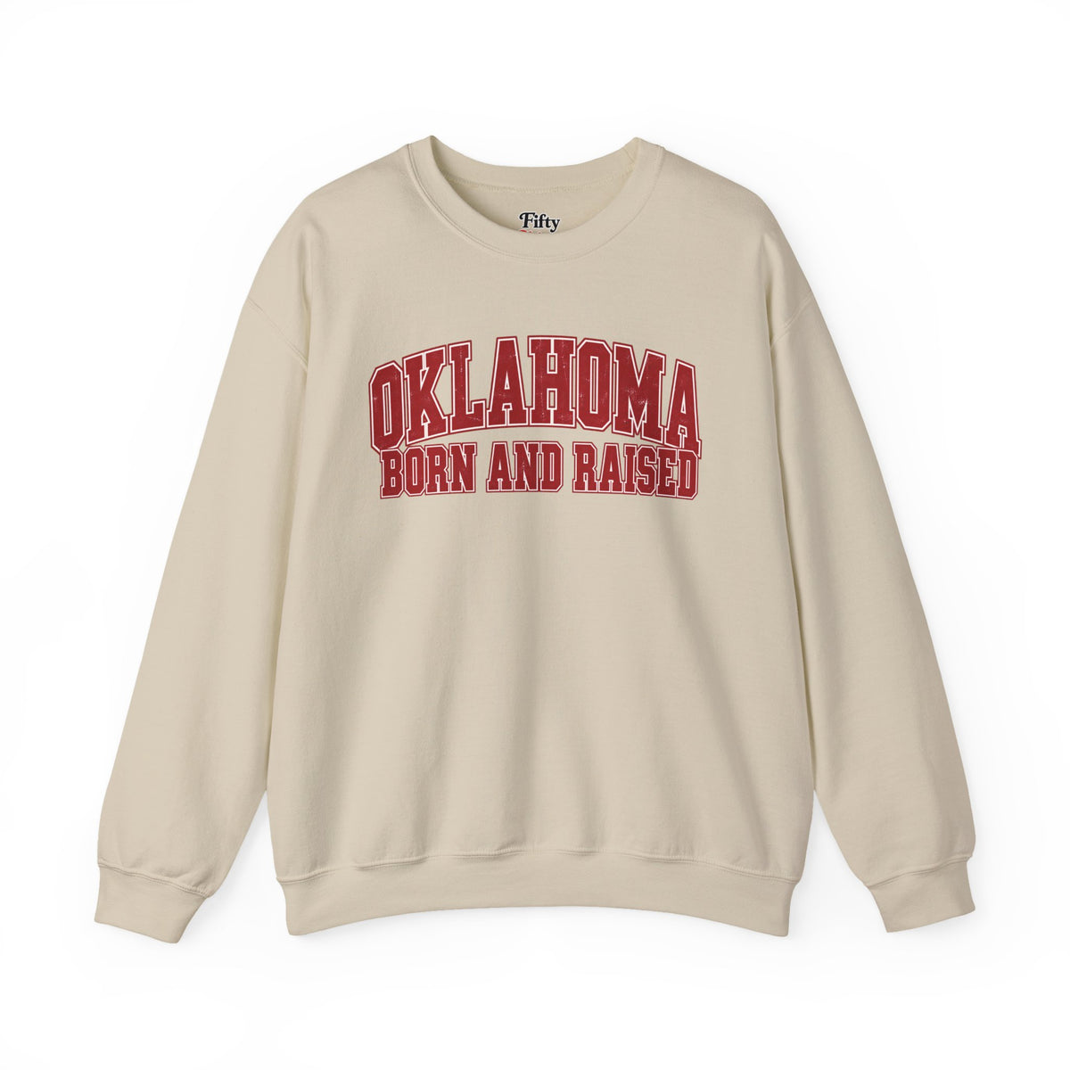 Oklahoma Born and Raised Vintage Collegiate Unisex Sweatshirt Graphic