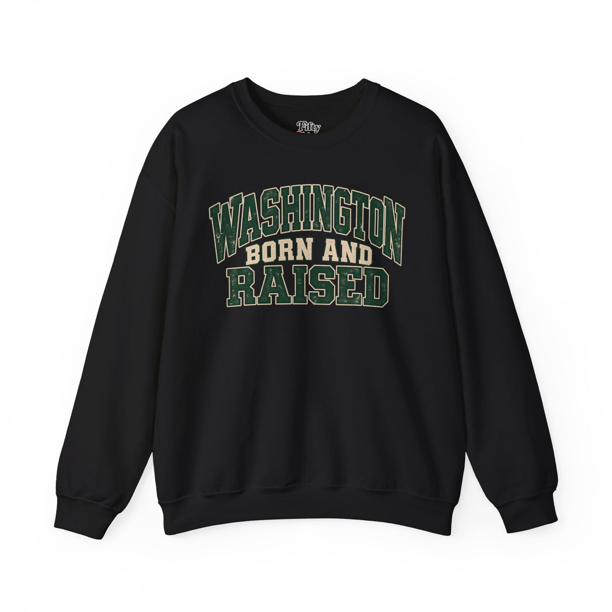 Washington Born and Raised Unisex Crewneck Sweatshirt State Name Graphic