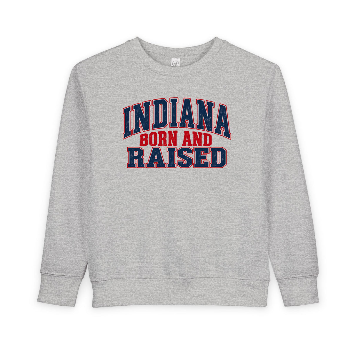 Indiana Born and Raised Bold Hometown Pride Unisex Toddler Sweatshirt