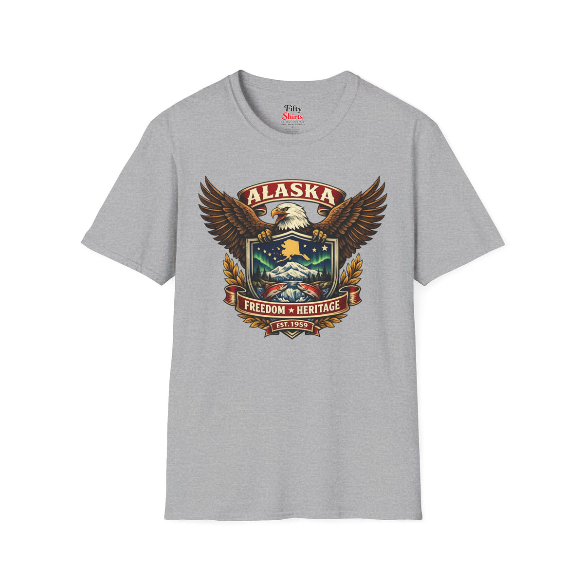 Alaska Americana Eagle Unisex Softstyle T Shirt State Pride Graphic Tee Collections FS03