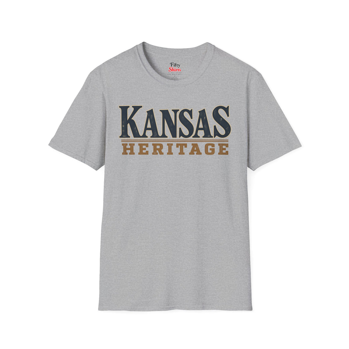 Kansas Heritage Unisex Softstyle T Shirt State Name Graphic Tee