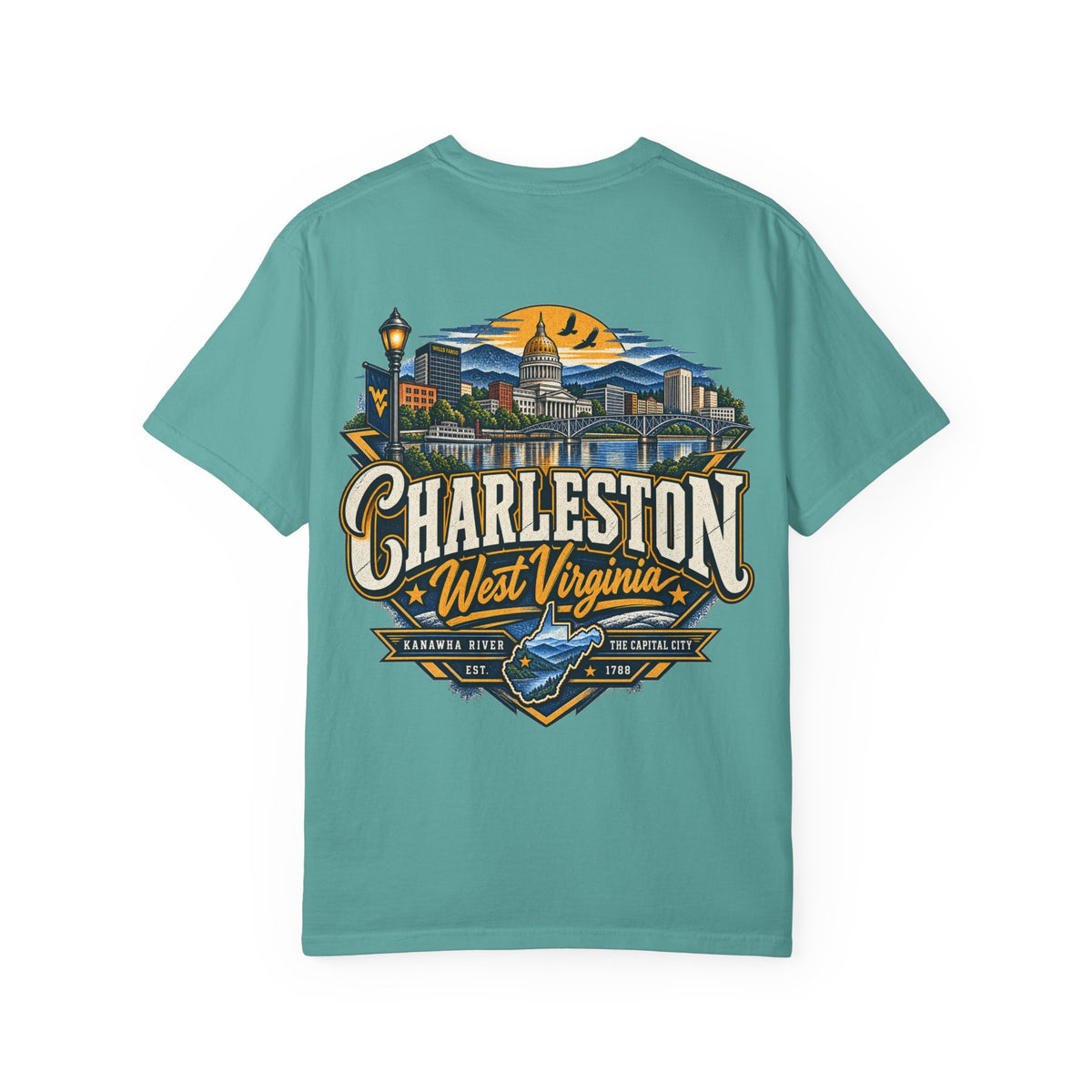 Charleston West Virginia Unisex Comfort Color 1717 Streetwear Graphic Tee
