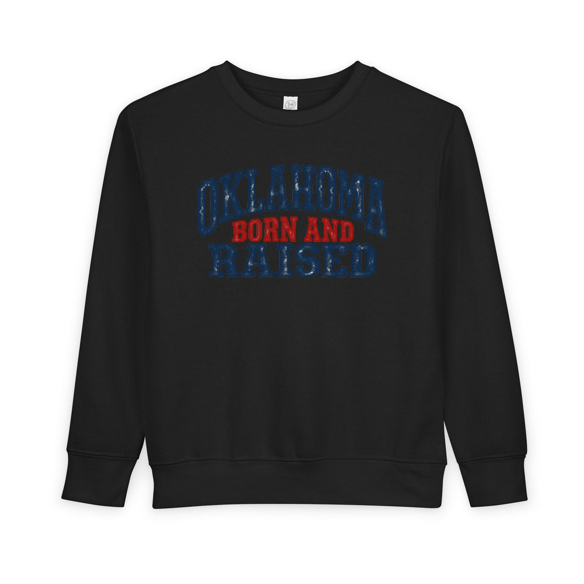 Oklahoma Born and Raised Rustic Americana Unisex Toddler Sweatshirt