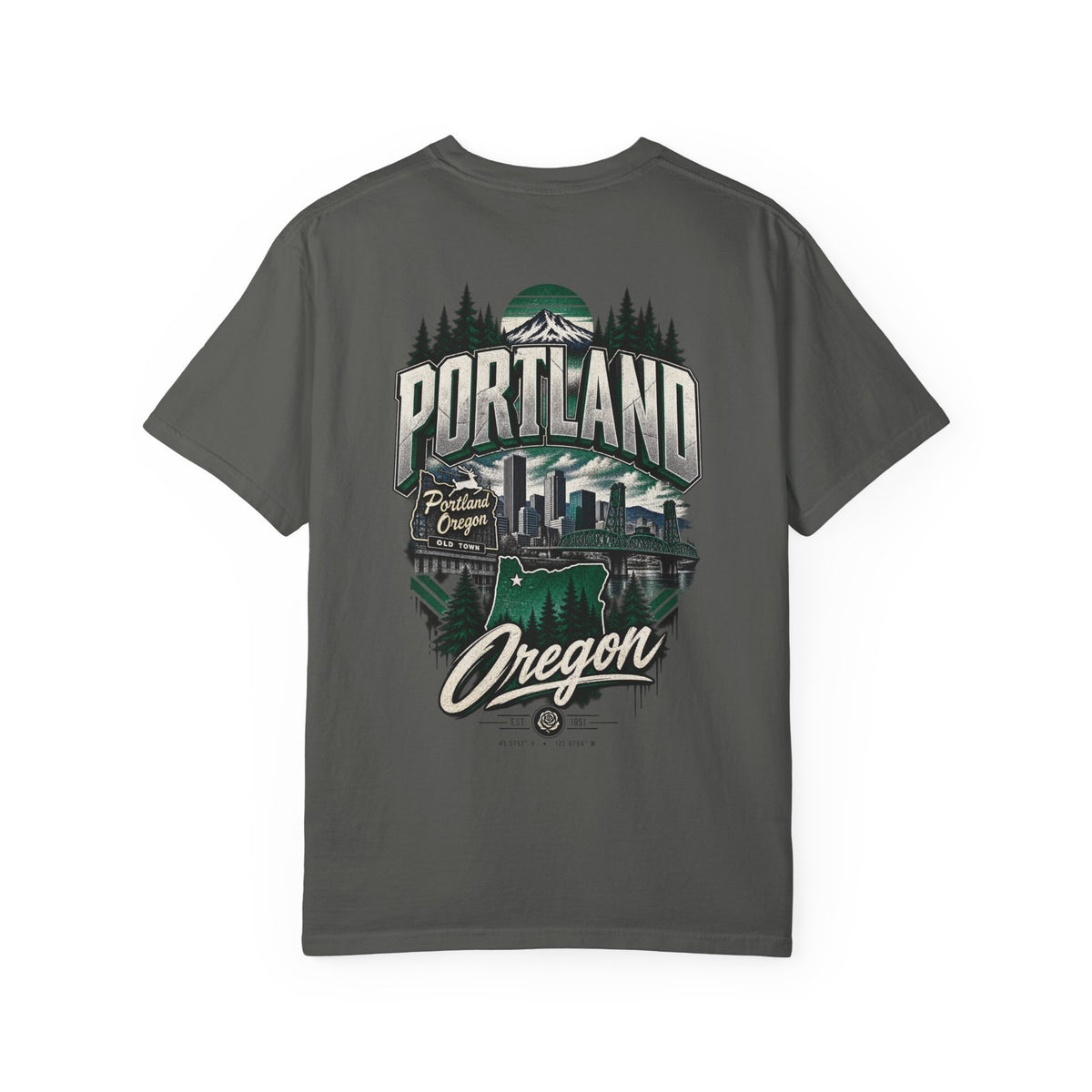 Portland Oregon Unisex Comfort Color 1717 Streetwear Graphic Tee