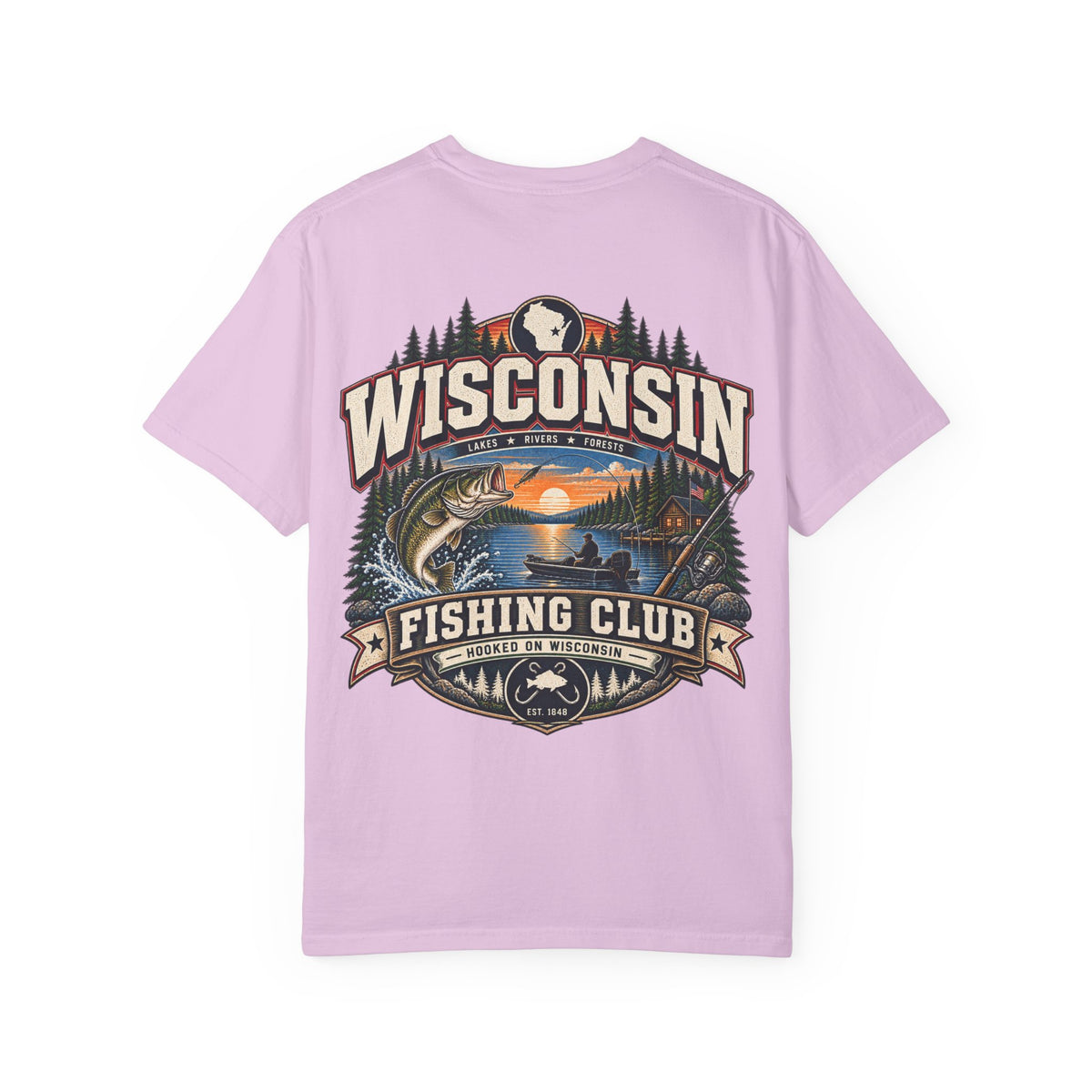 Wisconsin Fishing Club Unisex Comfort Color 1717 Streetwear Graphic Tee