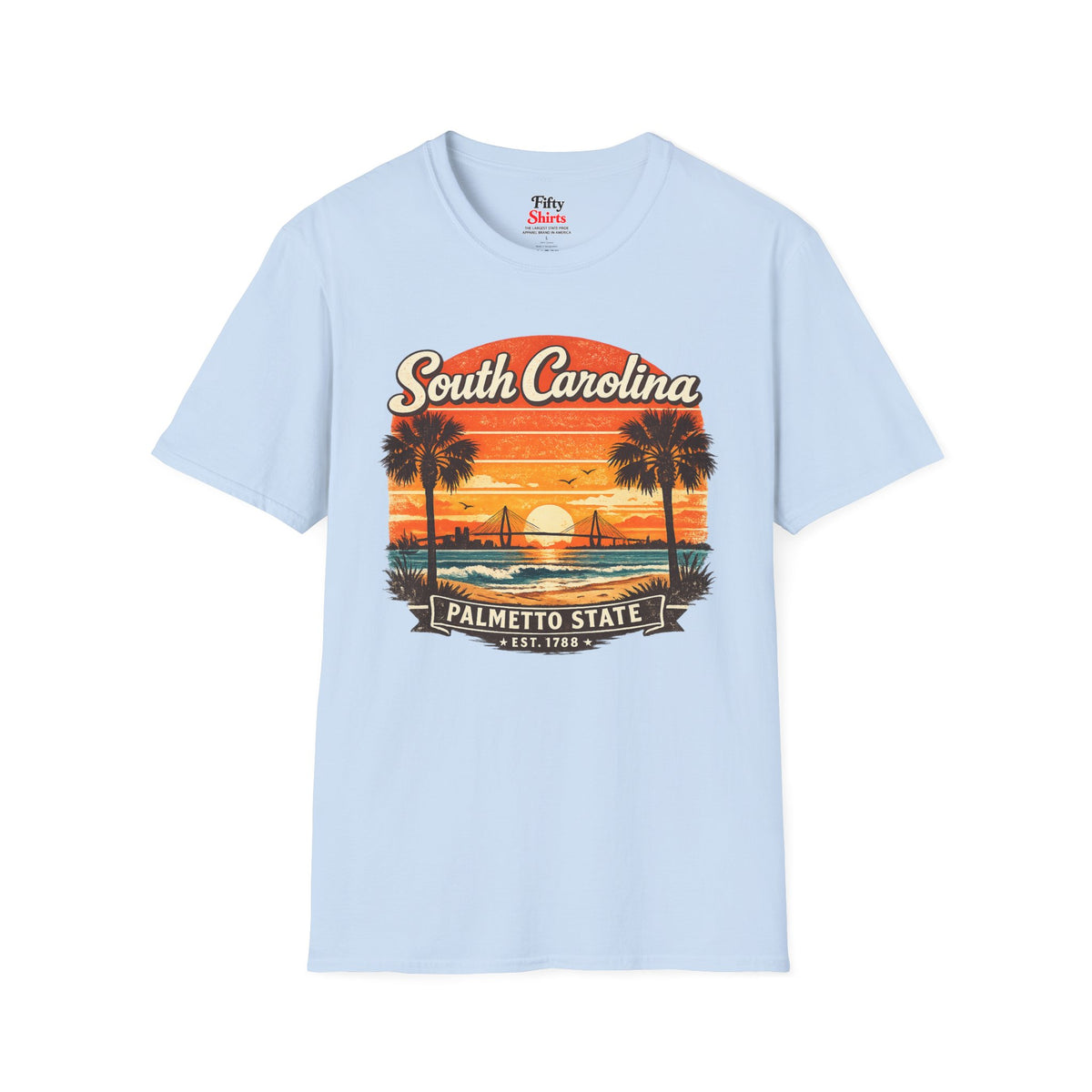South Carolina Coastal Sunset Unisex Softstyle T Shirt State Pride Graphic Tee Collections FS03