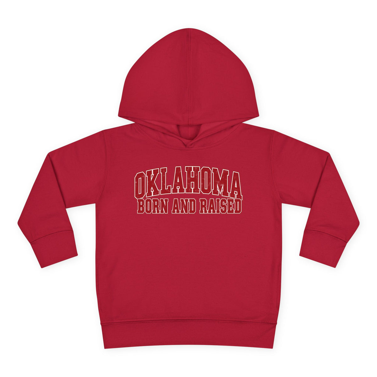 Oklahoma Born and Raised Vintage Collegiate Unisex Toddler Pullover Fleece Hoodie