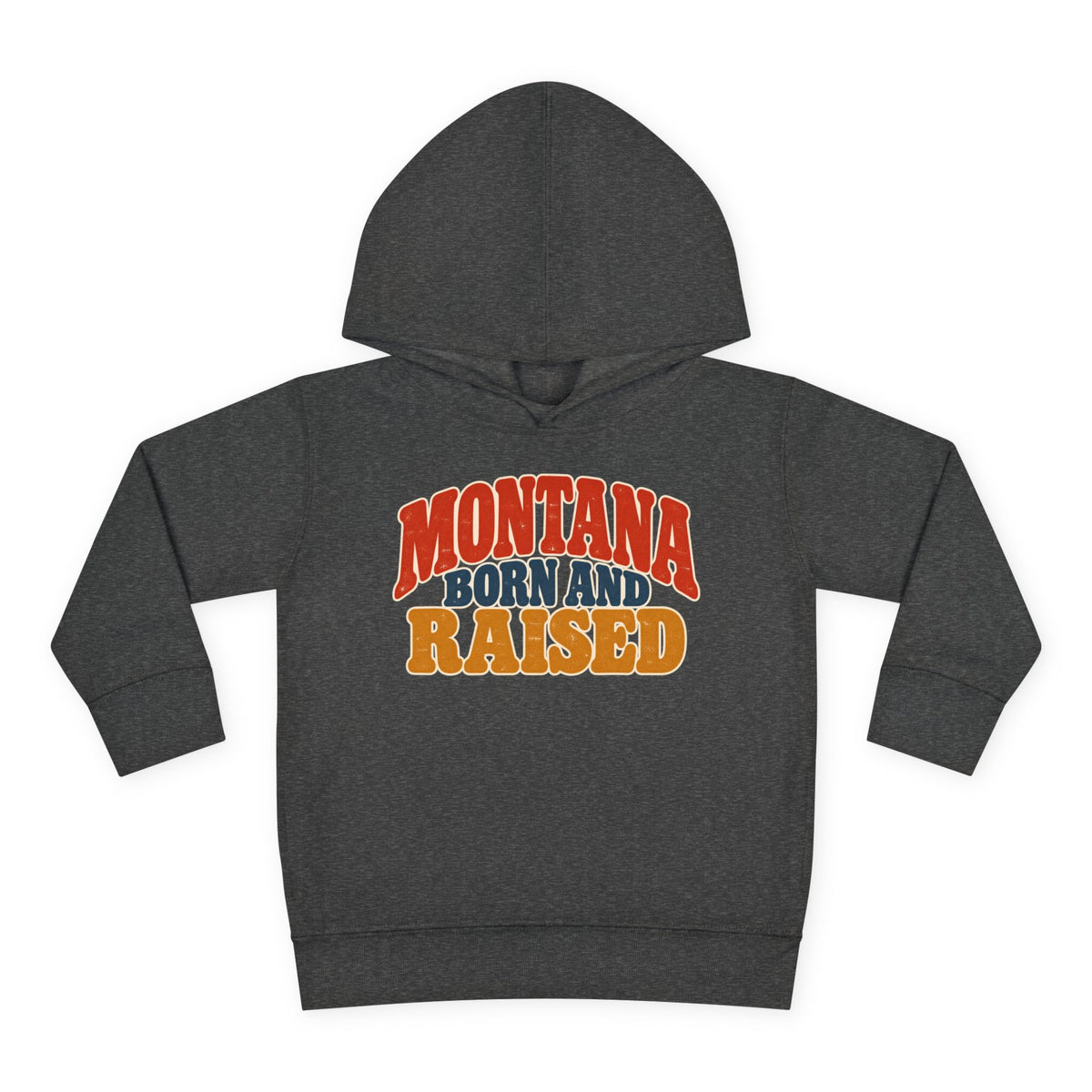 Montana Born and Raised Retro 1970s Unisex Toddler Pullover Fleece Hoodie