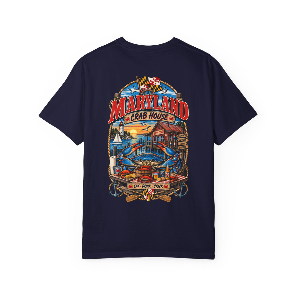 Maryland Crab House Unisex Comfort Color 1717 Streetwear Graphic Tee