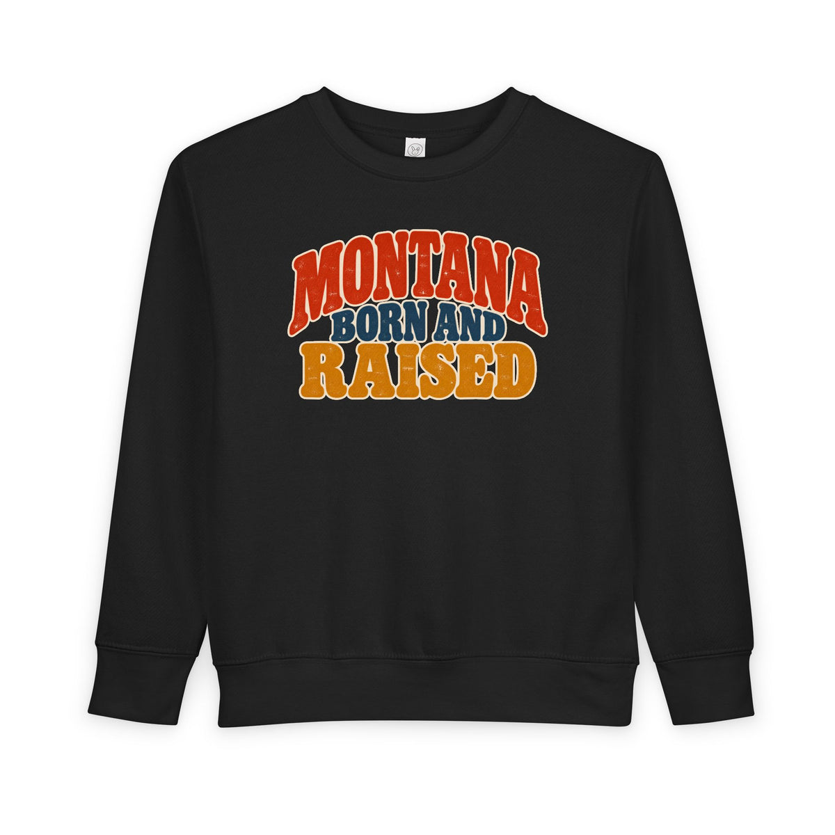 Montana Born and Raised Retro 1970s Unisex Toddler Sweatshirt Graphic