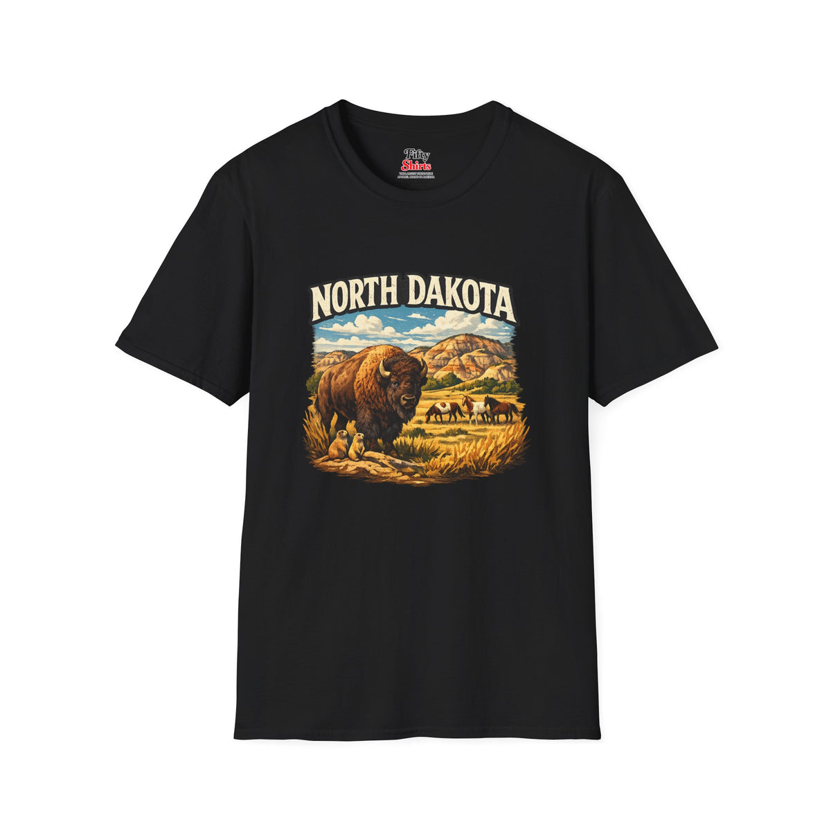 North Dakota Wildlife Unisex Softstyle T Shirt State Pride Graphic Tee Collections FS03