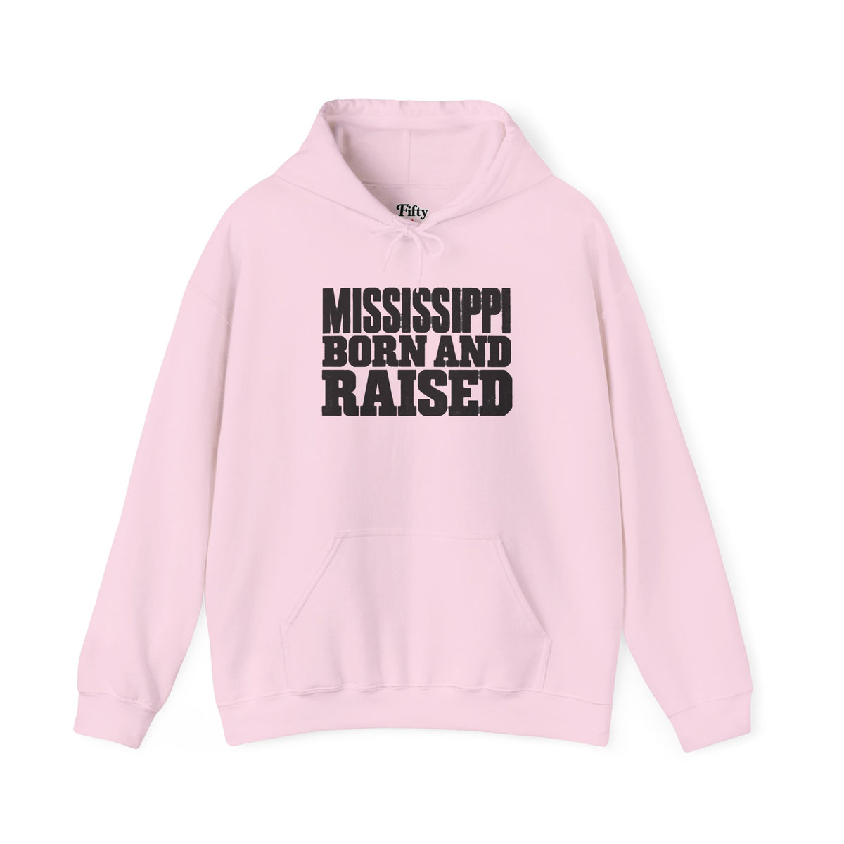 Mississippi Born and Raised Bold Workwear Style Unisex Hoodie Graphic