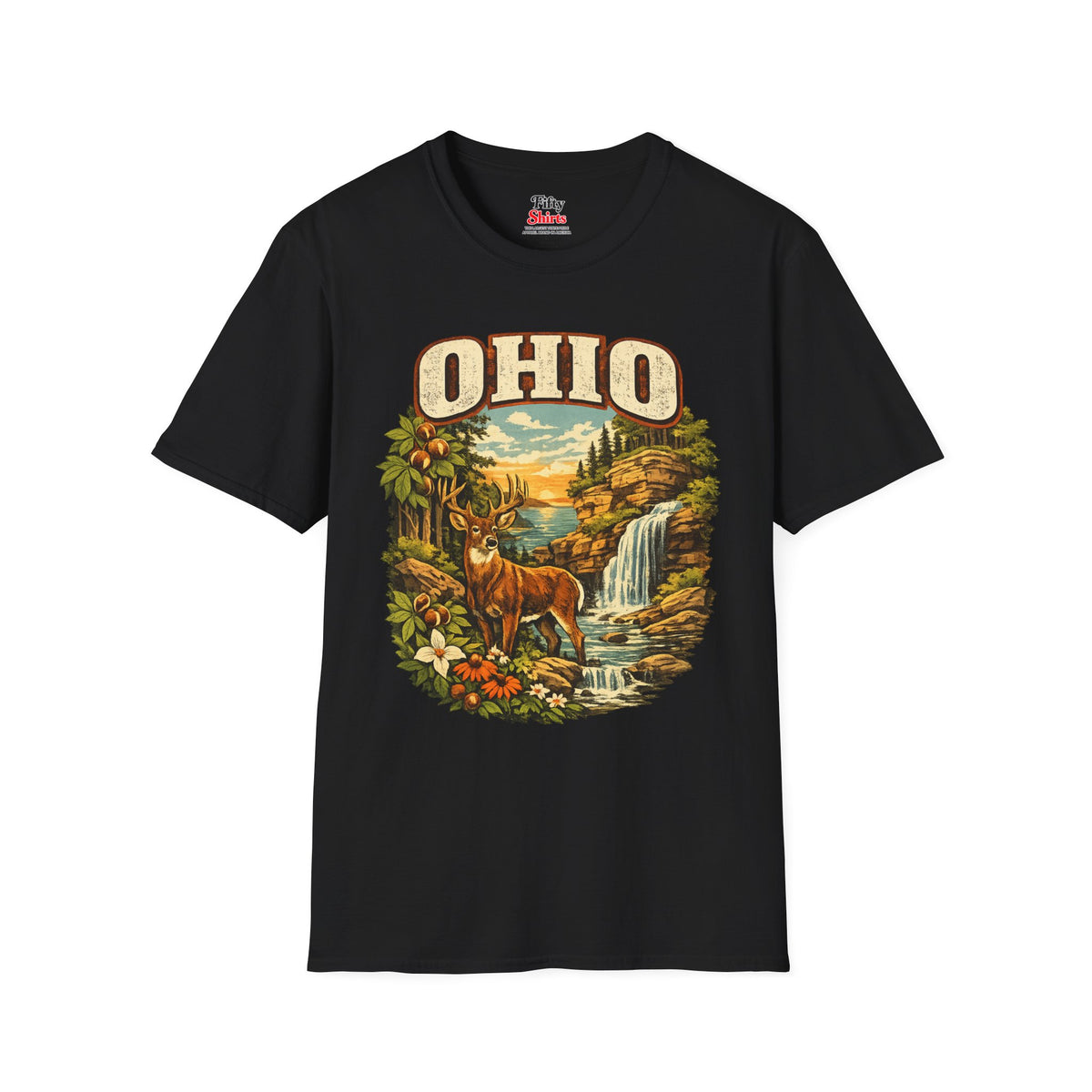 Ohio Wildlife Unisex Softstyle T Shirt State Pride Graphic Tee Collections FS03