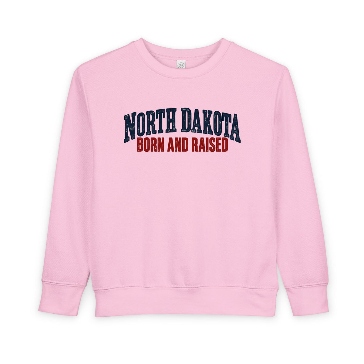 North Dakota Born and Raised Classic Prairie Souvenir Unisex Toddler Sweatshirt