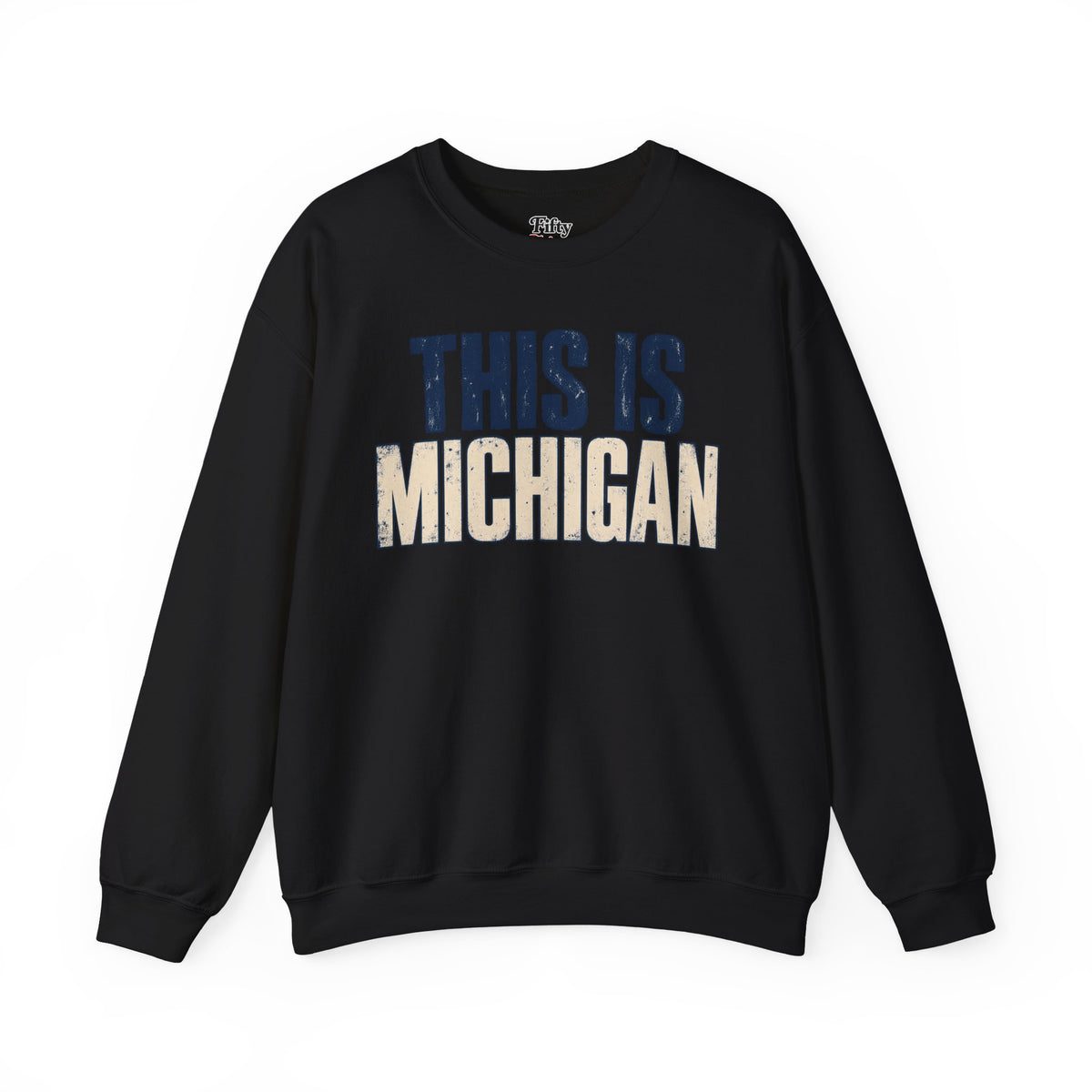 This is Michigan Unisex Crewneck Sweatshirt State Name Graphic