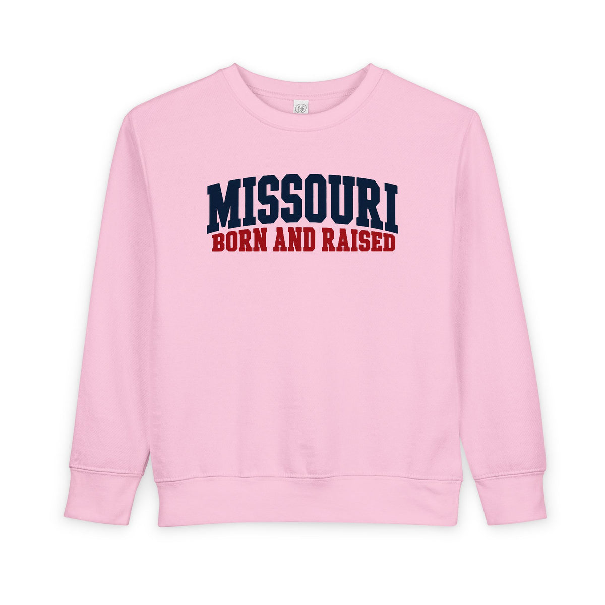 Missouri Born and Raised Minimal Vintage Unisex Toddler Sweatshirt Graphic