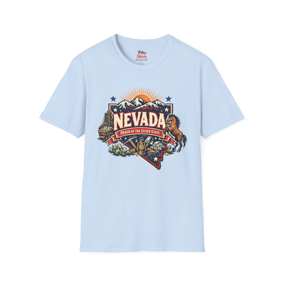 Nevada State Pride Unisex Softstyle T Shirt State Pride Graphic Tee Collections FS03