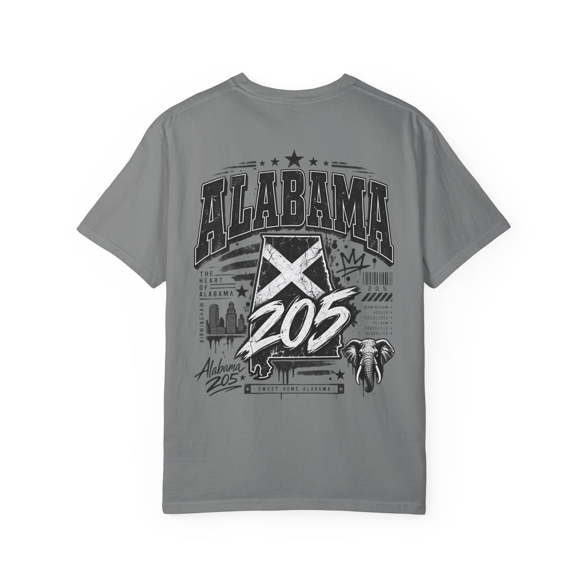 Alabama 205 Unisex Comfort Color 1717 Streetwear Graphic Tee