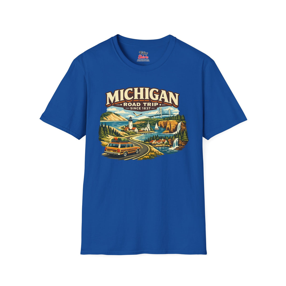 Michigan Road Trip Unisex Softstyle T Shirt State Pride Graphic Tee Collections FS03