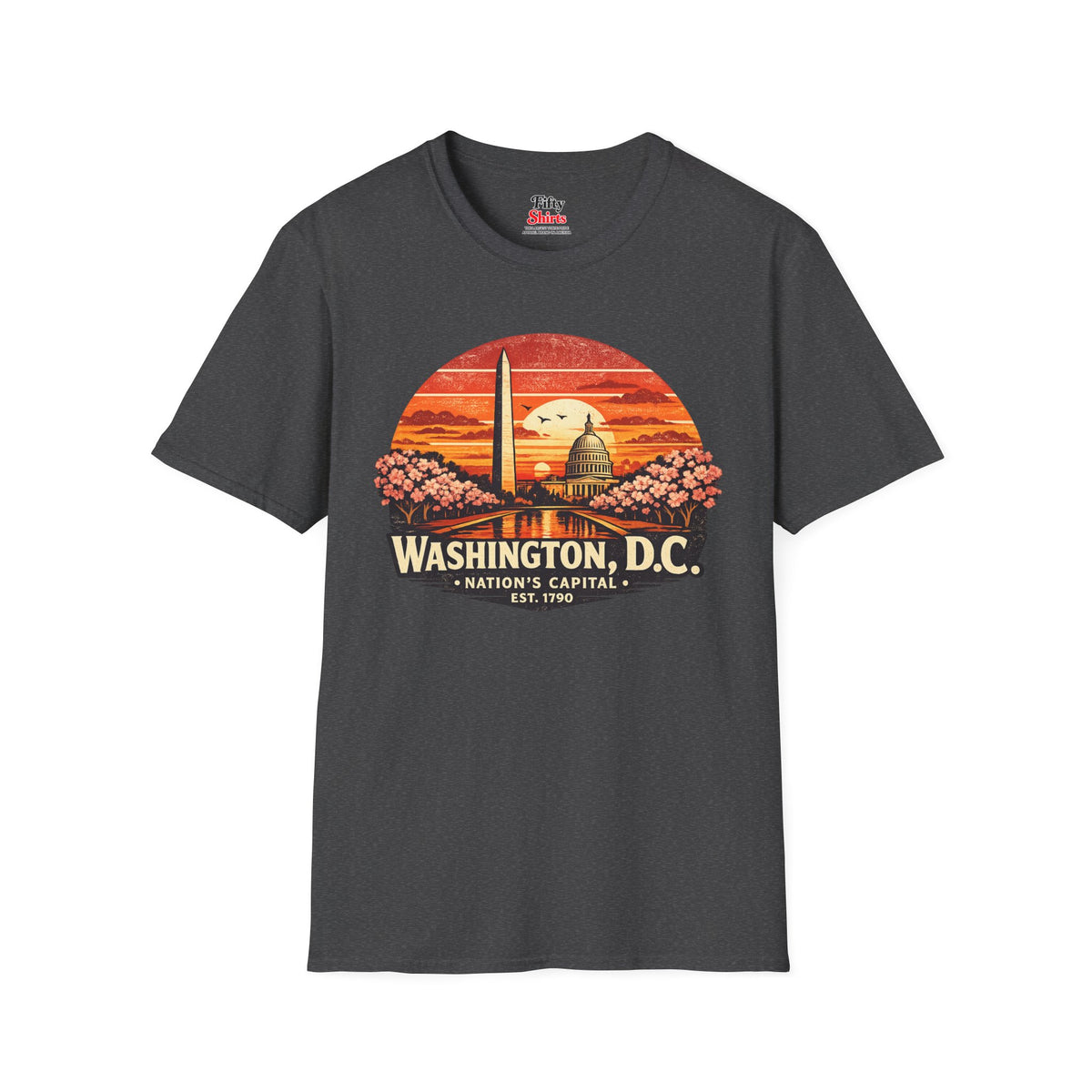 Washington D.C. Monument Sunset Unisex Softstyle T Shirt State Pride Graphic Tee Collections FS03