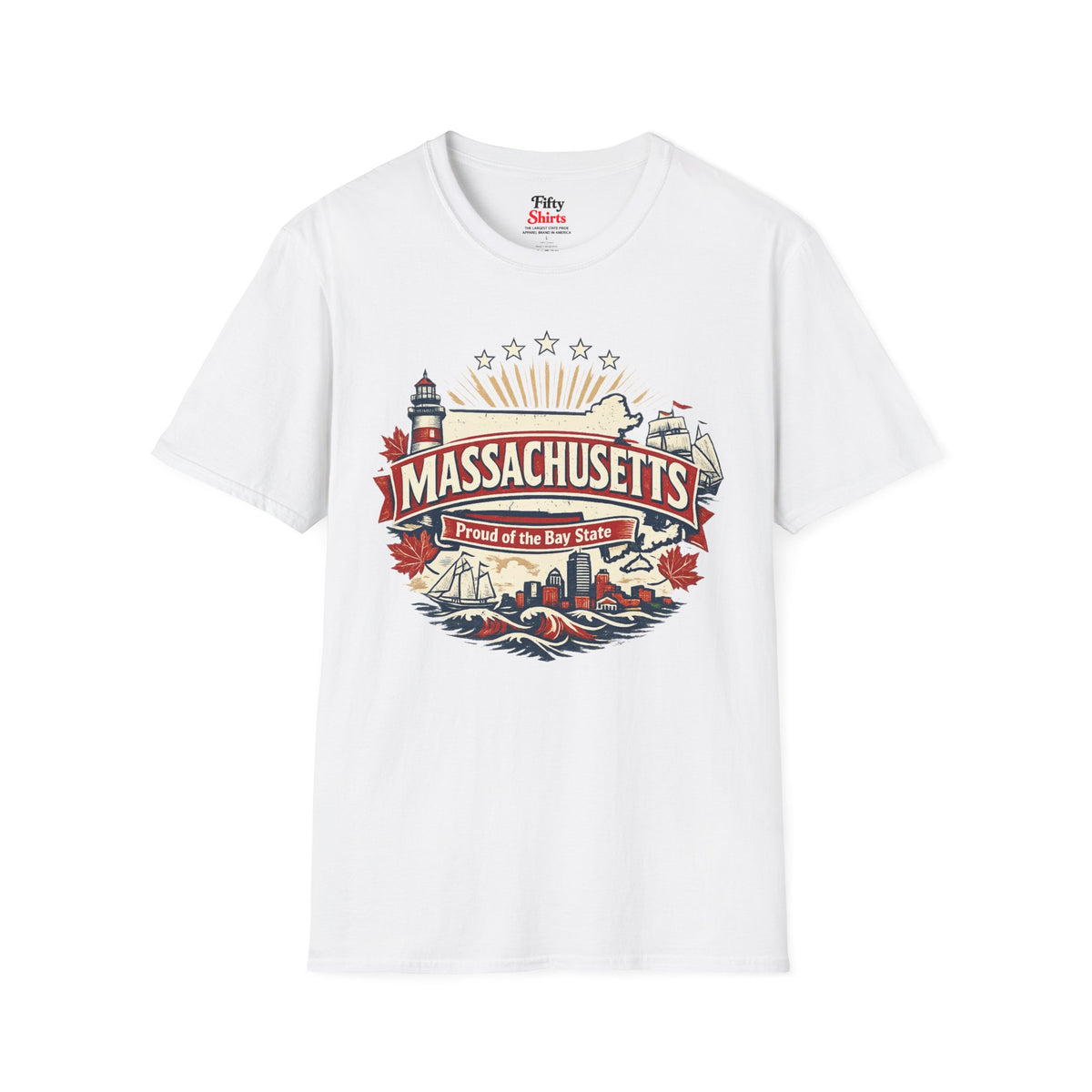 Massachusetts State Pride Unisex Softstyle T Shirt State Pride Graphic Tee Collections FS03