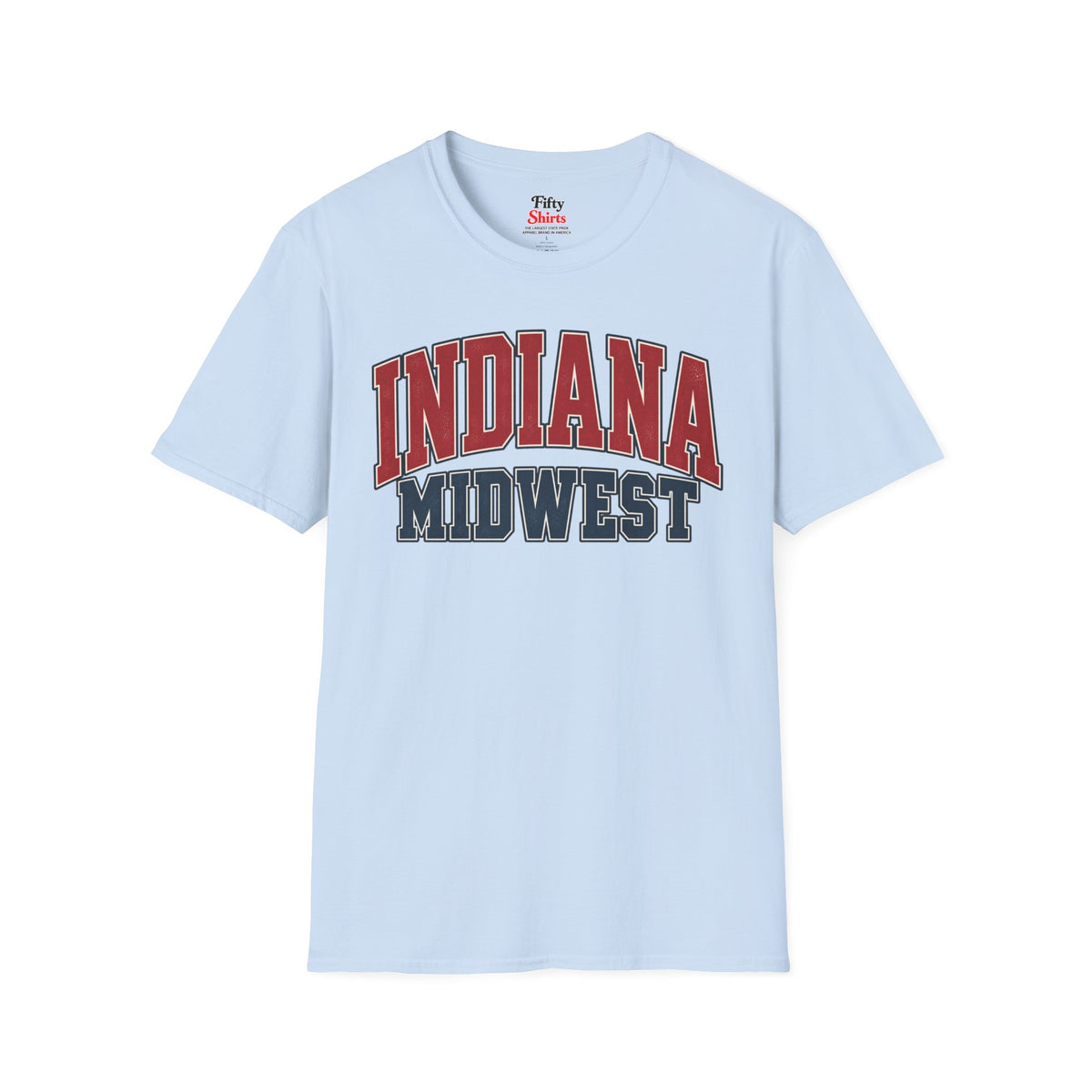 Indiana Midwest Unisex Softstyle T Shirt State Name Graphic Tee