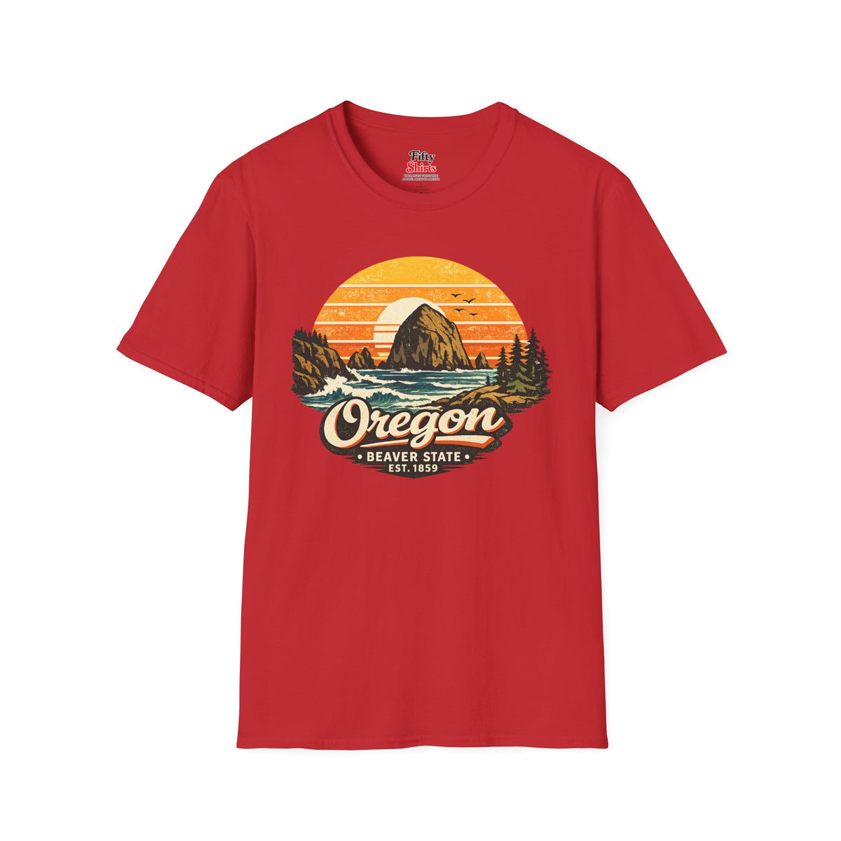 Oregon Pacific Sunset Unisex Softstyle T Shirt State Pride Graphic Tee Collections FS03