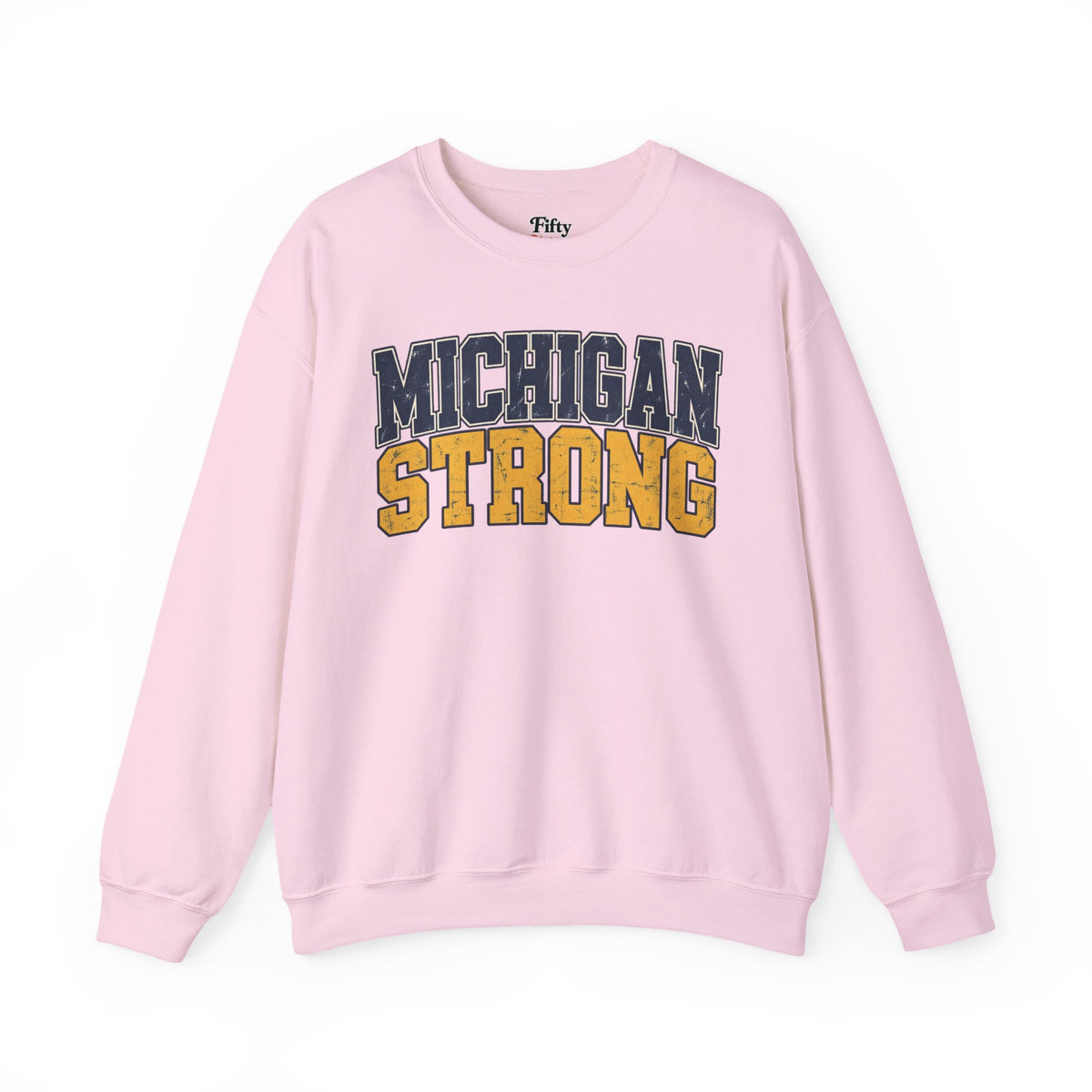 Michigan Strong Unisex Crewneck Sweatshirt State Name Graphic