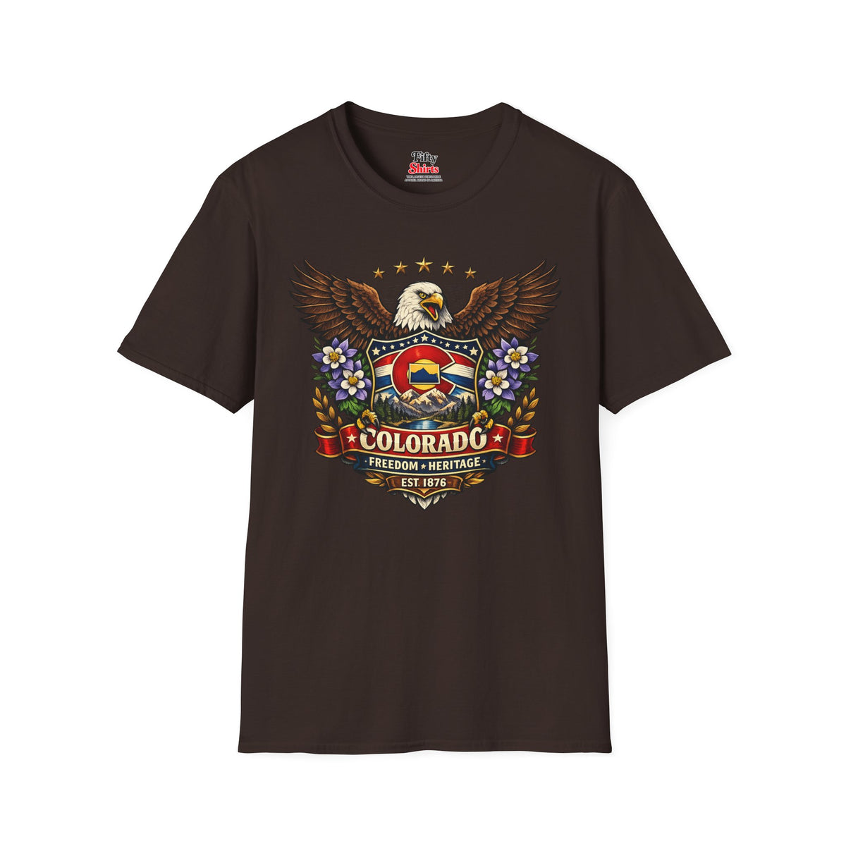 Colorado Americana Eagle Unisex Softstyle T Shirt State Pride Graphic Tee Collections FS03