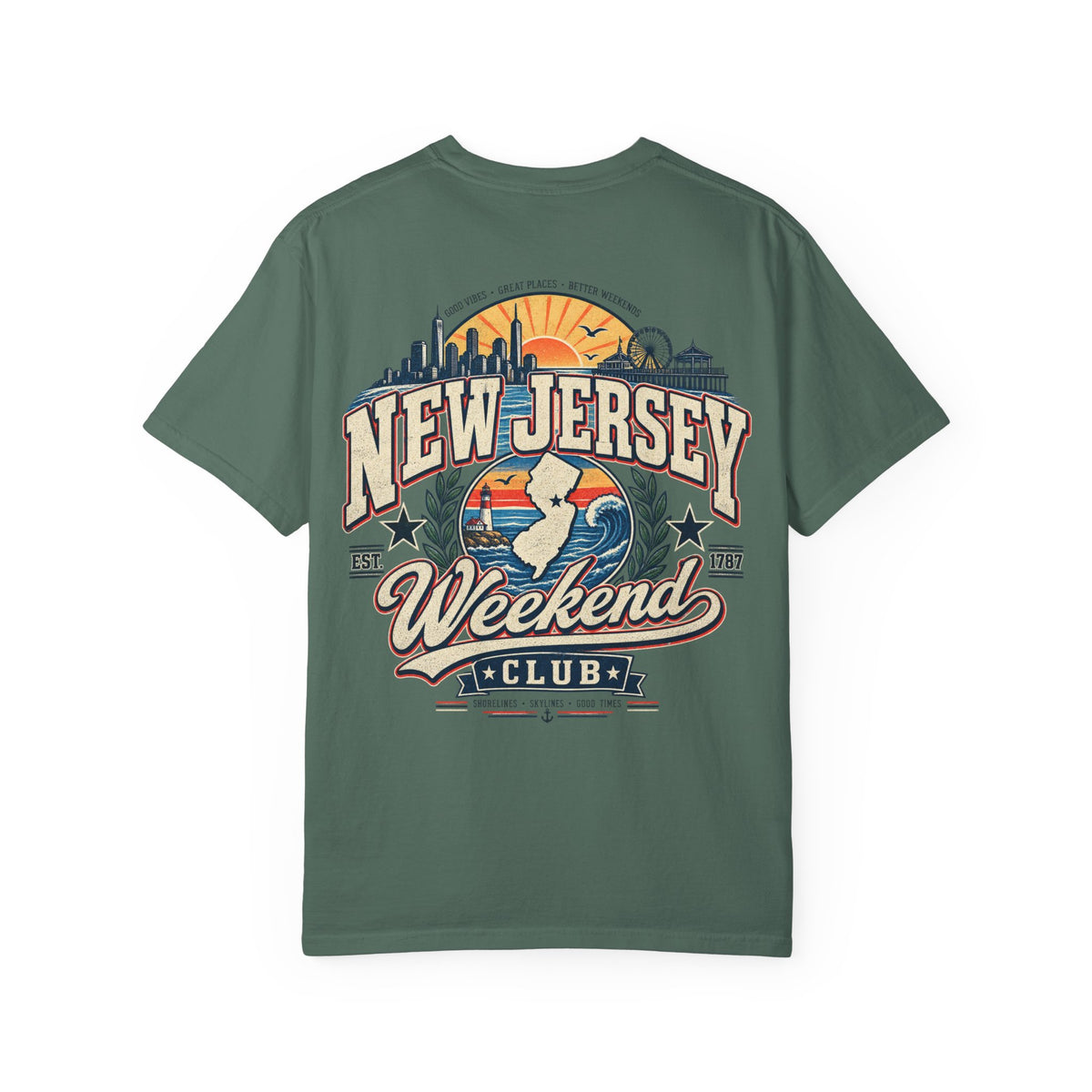 New Jersey Weekend Club Unisex Comfort Color 1717 Streetwear Graphic Tee