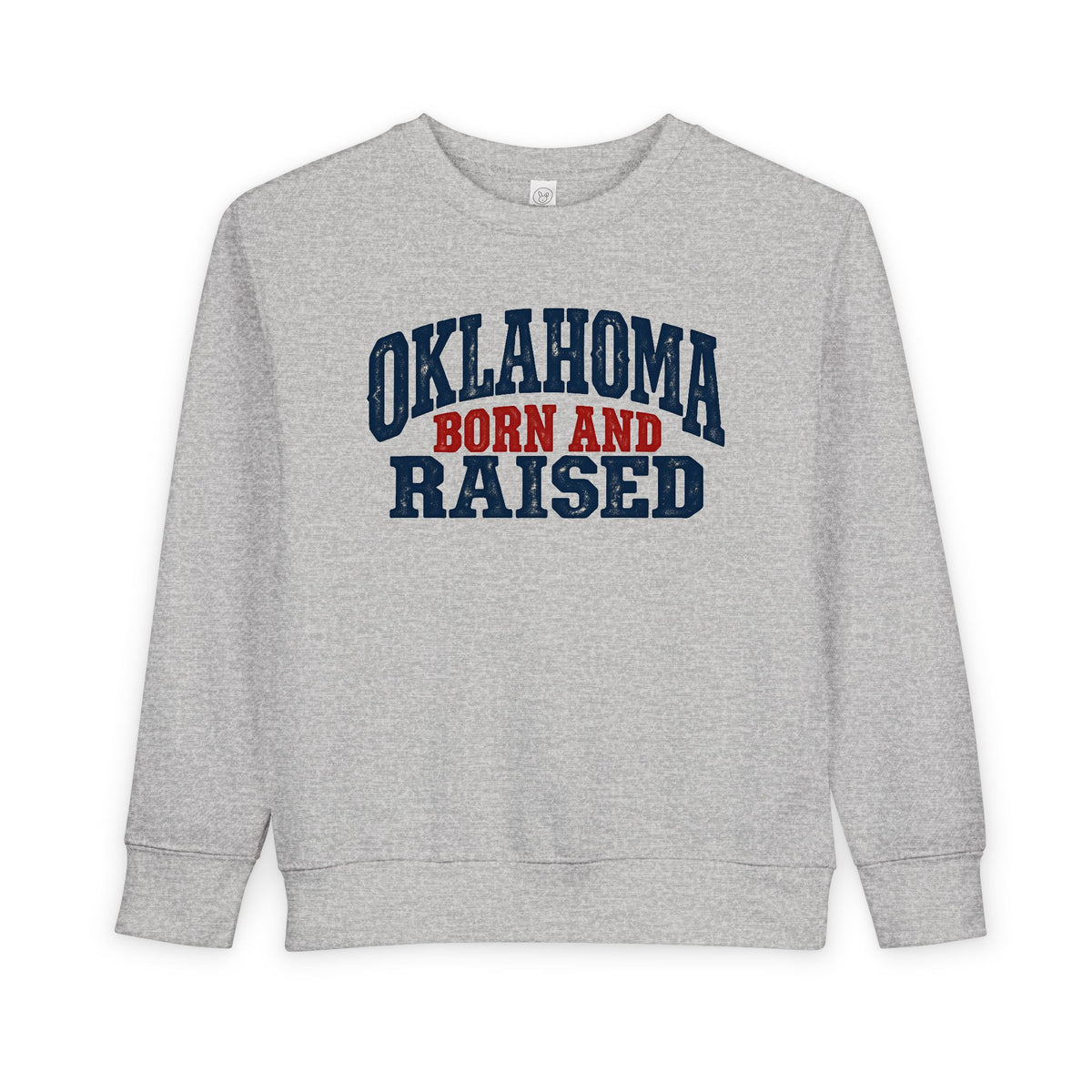 Oklahoma Born and Raised Rustic Americana Unisex Toddler Sweatshirt