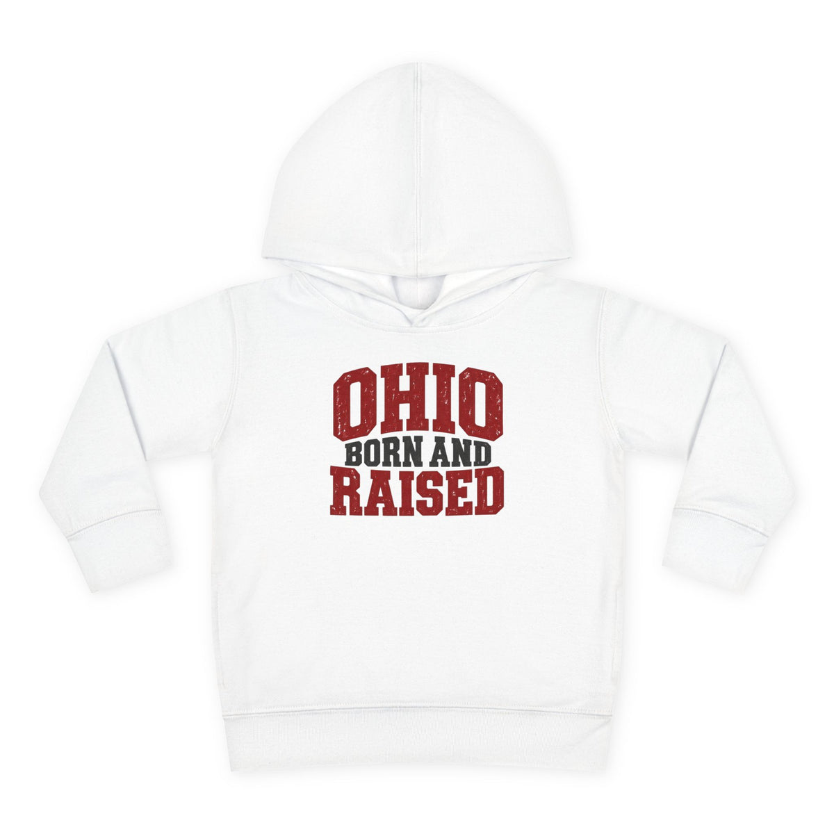 Ohio Born and Raised Midwest Heritage Unisex Toddler Pullover Fleece Hoodie