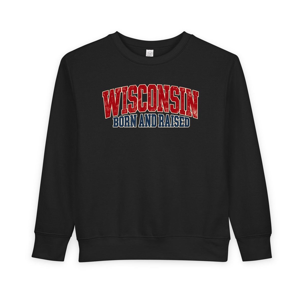 Wisconsin Born and Raised Midwest Heritage Unisex Toddler Sweatshirt