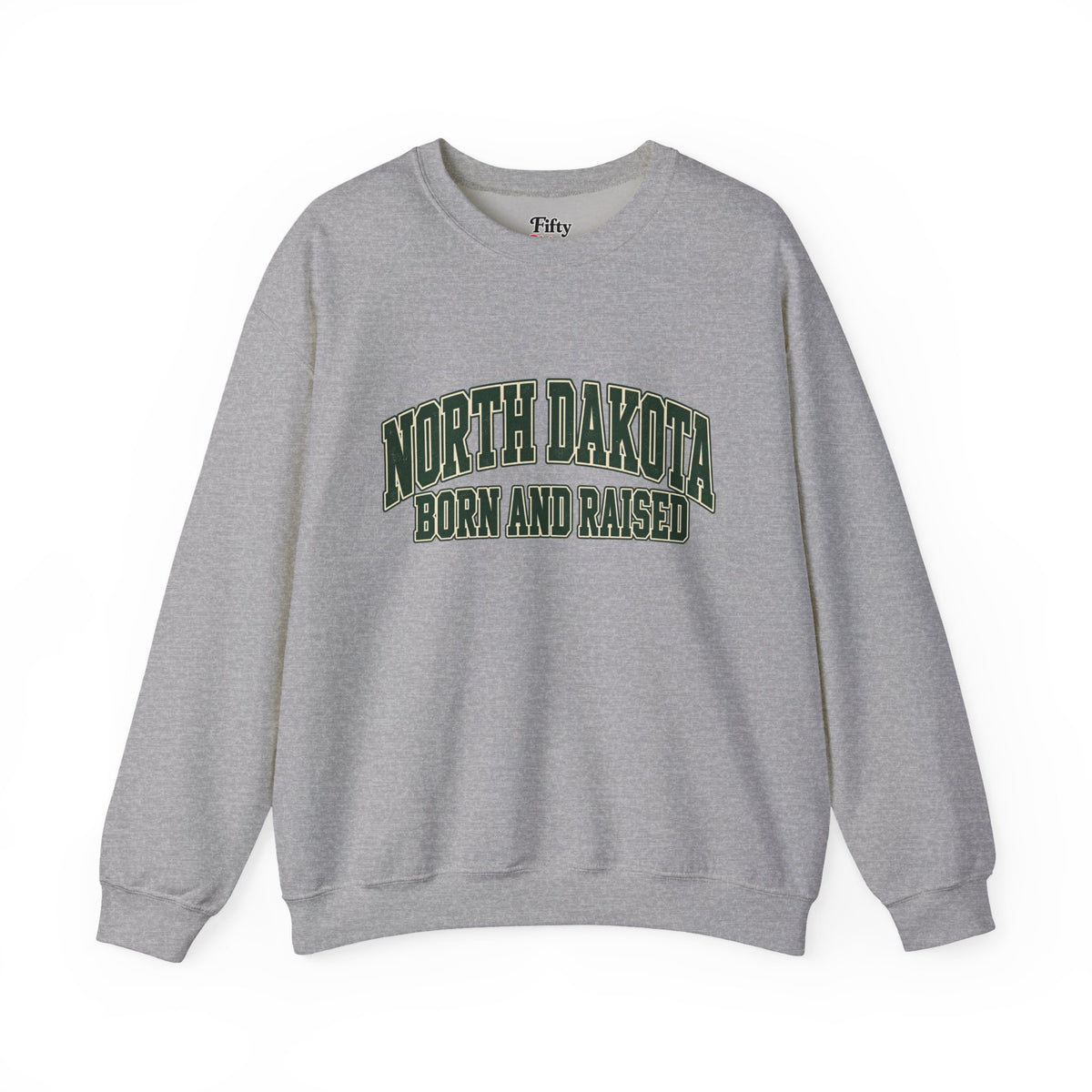 North Dakota Born and Raised Old-School Athletic Unisex Sweatshirt Graphic
