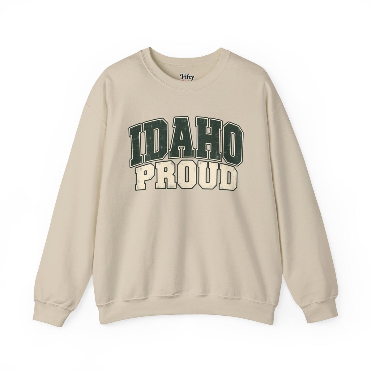Idaho Proud Unisex Crewneck Sweatshirt State Name Graphic