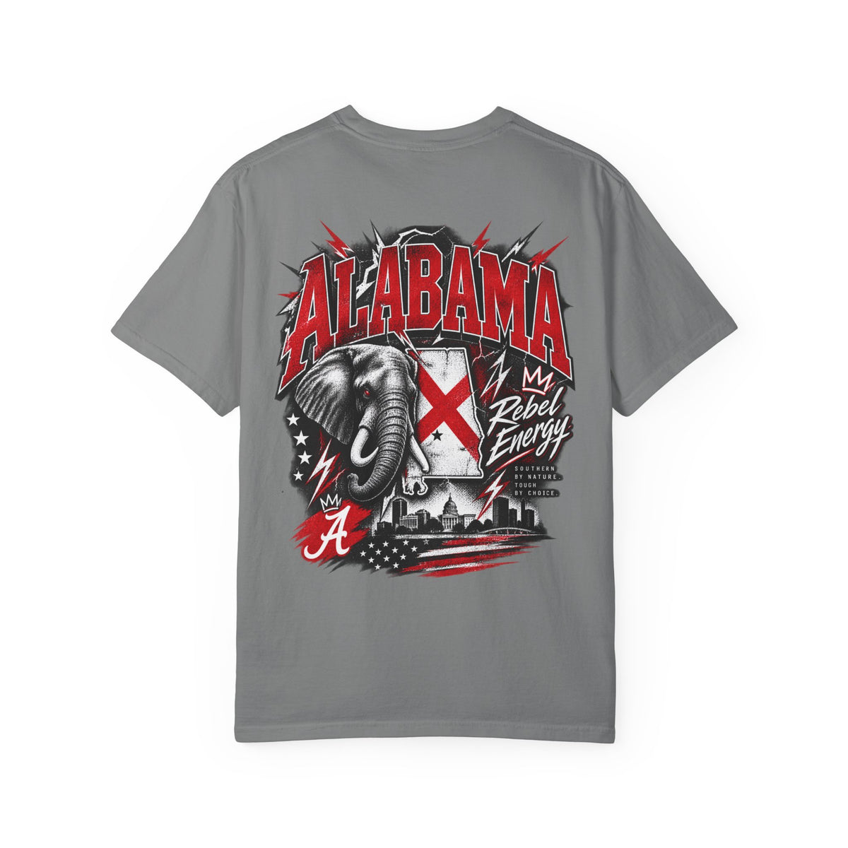 Alabama Rebel Energy Unisex Comfort Color 1717 Streetwear Graphic Tee