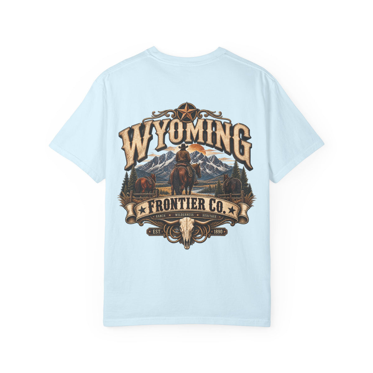 Wyoming Frontier Co. Unisex Comfort Color 1717 Streetwear Graphic Tee
