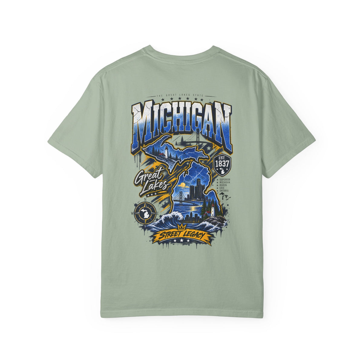 Michigan Street Legacy Unisex Comfort Color 1717 Streetwear Graphic Tee
